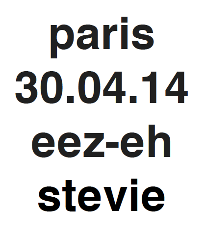 Paris - Eez-Eh Stevie